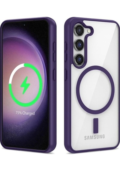 Galaxy S22 Kılıf M-safe Wireless Şarj Özellikli Silikon Zore Ege Kapak Mor