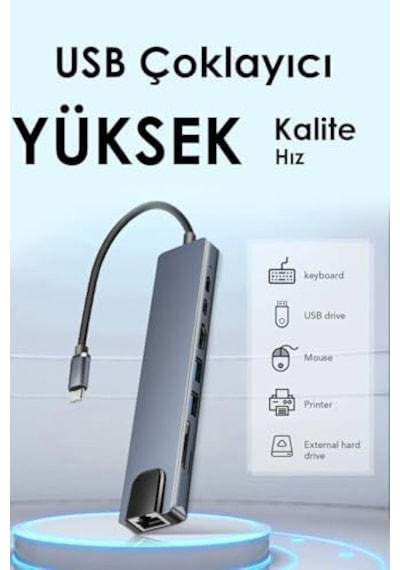 Pro Uyumlu İle Uyumlu Type C To 4k Hdmı + Usb 3.0 + Sd/tf + Pd + Type-c Usb Type-c Hub Dönüştürücü 8 İn 1 Çoklayıcı - Ethernet - Çevirici Usb C Adaptör Leerfei 8 Port