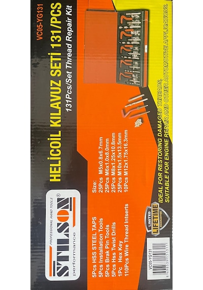 Helicoil Kılavuz Seti 131Pc Stılson Diş Tamir Set