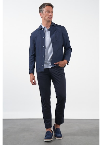 İmza Lacivert Berberi Yaka Slim Fit Esnek Mont 1007260154 Koyu Lacivert