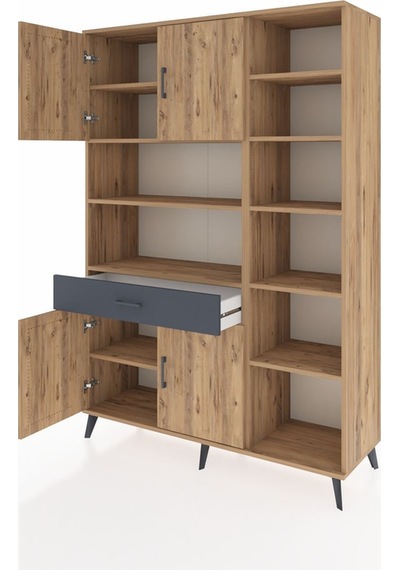 Hyperion Dolap 10 Raflı Tek Çekmeceli 4 Kapaklı 132x44x195 Çam-çam/antrasit Atlas Çam/antrasıt Hyperion Dolap 10 Raflı Tek Çekmeceli 4 Kapaklı 132x44x195 Çam-çam/antrasit Atlas Çam/antrasıt