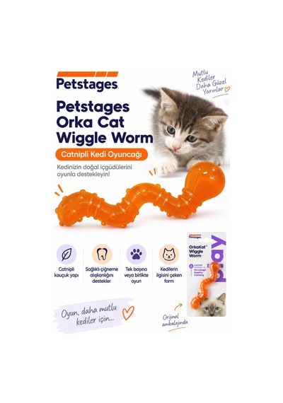 Petstages Orka Cat Wiggle Worm Catnip Kedi Oyuncağı