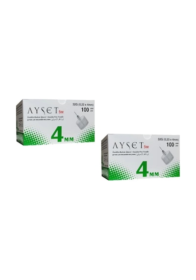 Aysetfıne 200 Adet Steril İnsülin Kalem İğnesi 32G 0.23X4Mm