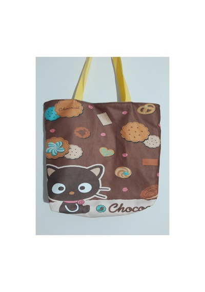 Owl Bag Sanrio Kawai - Chococat Desenli Tasarım Kumaş Omuz Çantası kahverengi