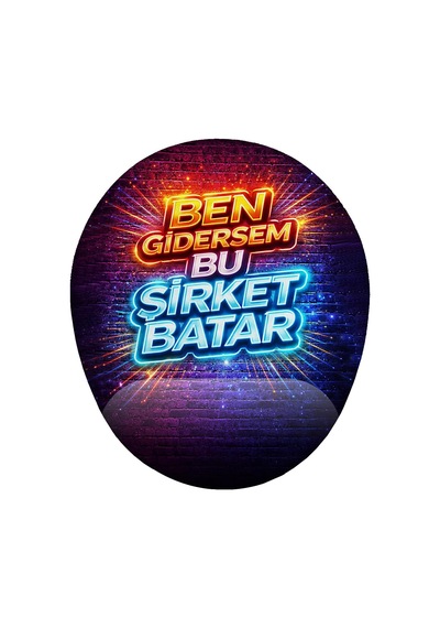 Ben Gidersem Bu Şirket Batar Esprili Bilek Destekli Mouse Pad Çok Renkli