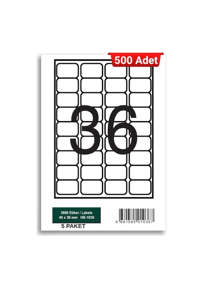 Herboy Hb-1036 45 X 30 Mm A4 Laser Etiket 500 Adet