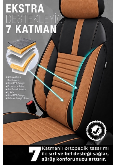 Citroen C5 Phantom Taba Tay Tüyü Oto Koltuk Kılıfı Tam Set -ortopedik-kolay -terletmez 2000-2008