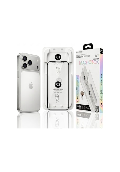 Fulltech Magicbox iPhone Uyumlu 17 Pro Premium Tempered Glass Aparatlı Ekran Koruyucu - Clear Fulltech Magicbox iPhone Uyumlu 17 Pro Premium Tempered Glass Aparatlı Ekran Koruyucu - Clear