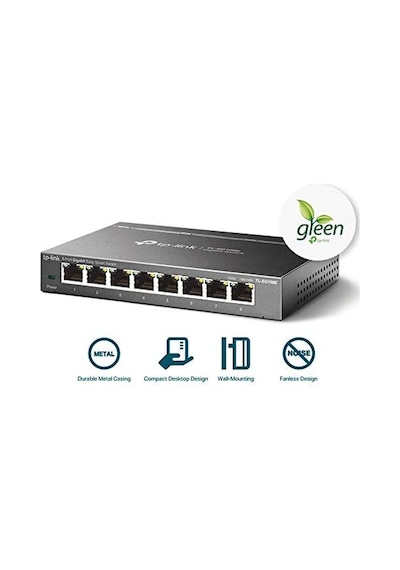 Tp-lınk Tl-sg108e, 8 Port, Gigabit, Easy Smart, Yönetilebilir, Metal Kasa, Masaüstü Switch