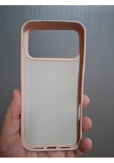 Apple Uyumlu iPhone 17 Pro Max Logolu İçi Kadife Silikon Lansman Kılıf Pudra