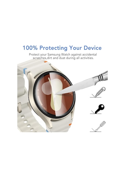 Samsung Galaxy Uyumlu Watch 8 44mm Kolay Uygulama Aparatlı Cam Ekran Koruyucu