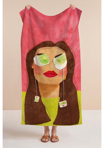 Kadın Figürlü Sanatsal Plaj Havlusu-modern Pop Art Pembe Yeşil Havuz Deniz Hızlı Kuruyan Örtü Havlu Gölgeli Melon Kadın Figürlü Sanatsal Plaj Havlusu-modern Pop Art Pembe Yeşil Havuz Deniz Hızlı Kuruyan Örtü Havlu Gölgeli Melon