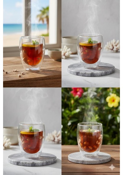 Bambum Molbia - Çift Cidarlı Bardak 350ml Renksiz