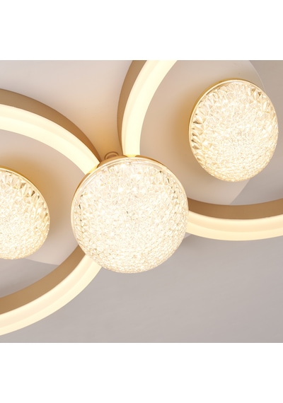 Velox 60'lık 98 Watt Yuvarlak Gold Plafonyer Led Avize Çok Renkli
