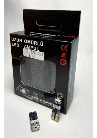 Rockswell Led Ampul T10 15 Led Mavı 12v AOD-ROCKSWELL M 023