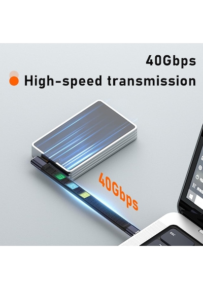 Usb4 Fpc Esnek Tip-c Kablo - 240w Pd3.1 Hızlı Şarj, 40gbps Veri Aktarımı, 8k 60hz Görüntü Desteği - 15 Cm Kby