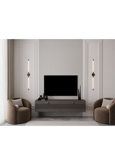 Melura Tv Ünitesi - Tv Sehpası 160 Cm Duvara Monte %100 Mdf Gri