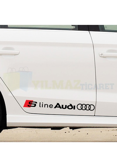 Audi S Line Logo Yan Kapı Altı Marşpiyel Oto Sticker Etiket 2 Ad