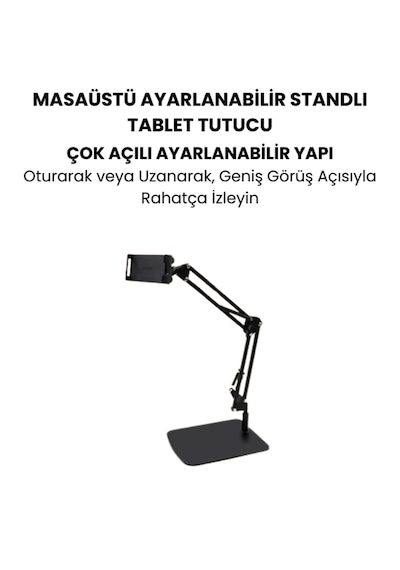 Masaüstü Ayaklı Ayarlanabilir Tablet Tutucu 360 Dönebilen, Çok Açılı Stand