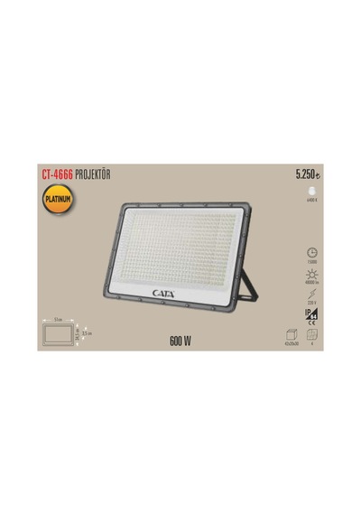 Ct-4666 600w Led Projetör 1 Adet Beyaz Işık