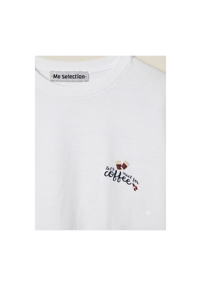 Me Selection Coffee Tasarım %100 Pamuk Unisex Basic Tişört Beyaz