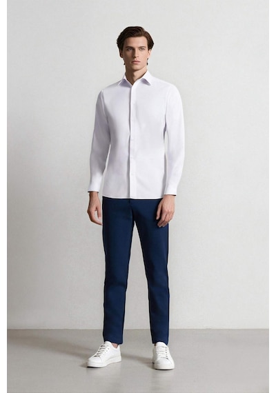 DeFacto Tailored Fit Normal Kesim Düz Paça Her Yöne Esneyen Yazlık Kumaş Pantolon -  C7508AX25SPIN208