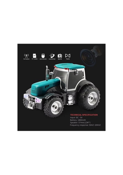 Traktör Şeklinde Bluetooth Hoparlör Şarjlı Kablosuz Speaker Fm Sd Kart Usb
