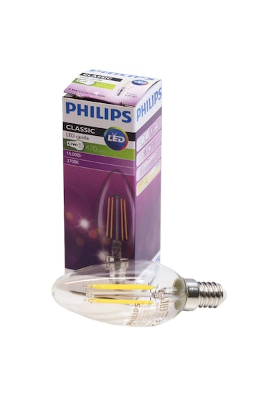 Philips 4.3w 40w Rustik Led Mum Ampul Sarı Şeffaf Cam 3 Adet