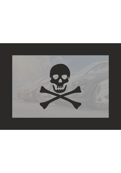 Korsan Bayrağı İskelet Sticker Araba, Motorsiklet, Laptop, Cam Sticker 25x27 Cm