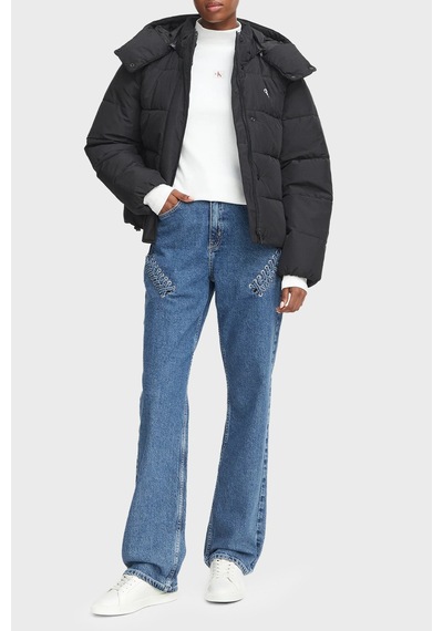 Calvin Klein Suya Dayanıklı Çıkarılabilir Kapüşonlu Şişme Mont Lv047h504gub1 Kadın Mont Lv047h504g Ub1 Siyah
