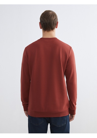 Lcwaıkıkı Classic Kahverengi Bisiklet Yaka Erkek Sweatshirt