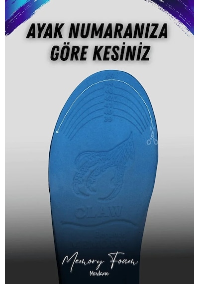 Sepet Pazarola 2 Çift 36-40 Numara Uyumlu Elegance Ortopedik Hafızalı Memory Foam Tabanlık - İçe Basma Destekli & Kesilebilir