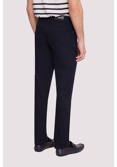 Erkek Lacivert Slim Fit Üst Cep Kanvas Pantolon Lacivert