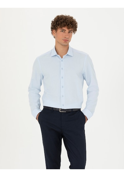 Pierre Cardin Erkek Açık Mavi Desenli Gömlek 50275511-vr003 Açık Mavi
