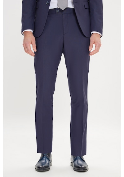 AC&Co / Altınyıldız Classics Erkek Lacivert Slim Fit Dar Kesim Mono Yaka Takım Elbise Lacivert