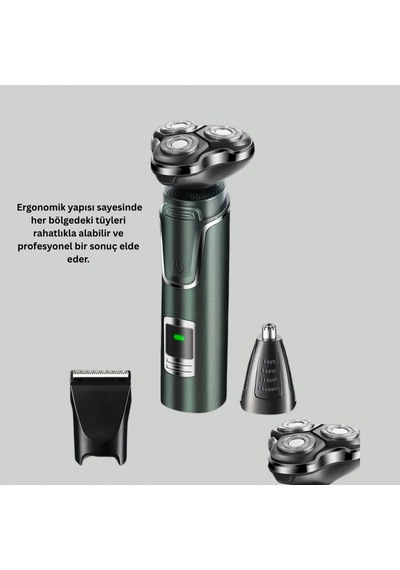 Usb Şarjlı Çok Fonksiyonlu Erkek Tıraş Makinesi Saç, Sakal, Burun Ve Kulak Bakım Cihazı