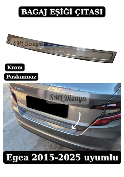 Fiat Egea Krom Bagaj Eşiği Çıtası Nikelaj Kaplama 2015-2025