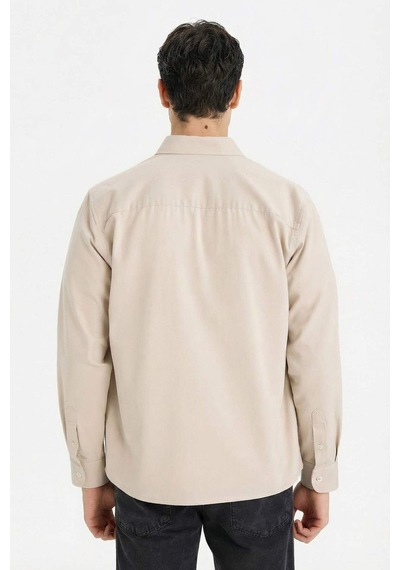 Defacto Regular Fit Gabardin Gömlek F1261ax26spbg766 Bej-bg766