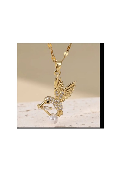Faux Pearl Zirkonya İşlemeli Ve İnci Detaylı Şık Altın Sarısı