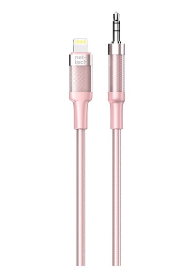 Nettech Nt-ac06 Plastik 100 Cm Jack To Lightning Aux Kablo Pembe
