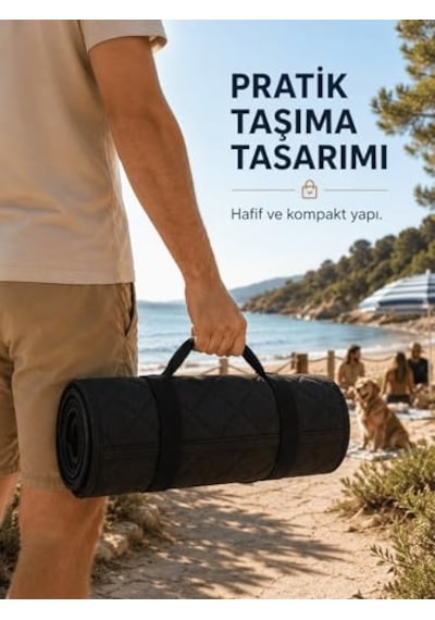 Plaj Örtüsü Yazlık Sahil Deniz Örtüsü Kum Yapışmaz Kolay Temizlenebilir Çift Taraflı Plaj Kamp Karavan Masa Çok Renkli