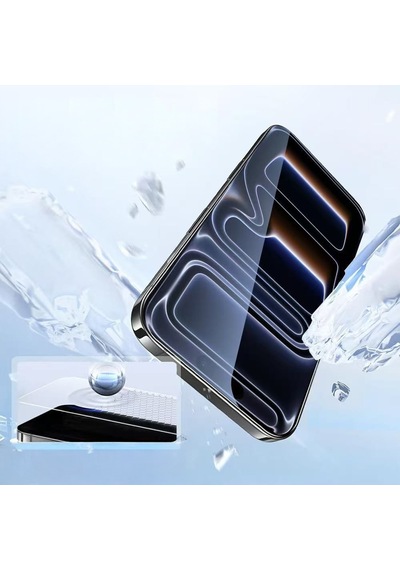İphone 15 Pro Max Uyumlu Uygulama Aparatlı 2.5d Oliv Hd Temperli Cam Ekran Koruyucu - Beyaz - T41014
