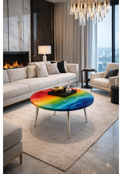 Raınbow Lux 60 Cm Kahve Sehpası Rainbow Epoksi Parlak Yüzey Gümüş Ayaklı Modern Orta Sehpa 45 Cm Yükseklik Çok Renkli Raınbow Lux 60 Cm Kahve Sehpası Rainbow Epoksi Parlak Yüzey Gümüş Ayaklı Modern Orta Sehpa 45 Cm Yükseklik Çok Renkli
