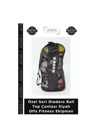 Astrid T Özel Seri Diadora Ball Top Çantası Siyah Ofis Fitness Ekipman Diğer