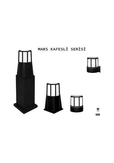 Mars Kafesli 75 Cm Bahçe Aydınlatma Lambası Zita Bahçe Lambası Set Üstü Yol Aydınlatma 220v Ip54 Çok Renkli