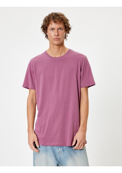 Koton Basic Tişört Slim Fit Bisiklet Yaka Kısa Kollu Pembe 4sam10842hk Gül