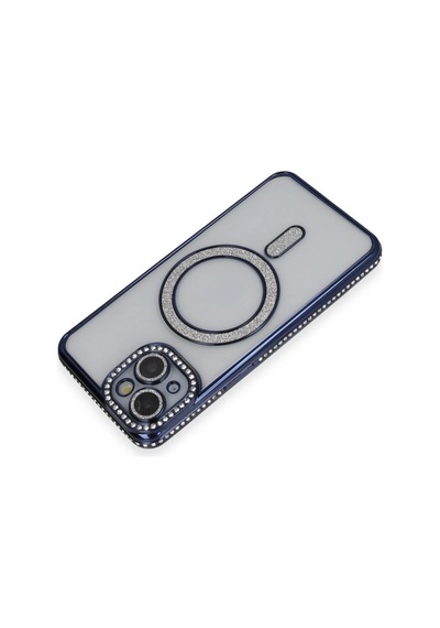 Apple Uyumlu iPhone 13 Kılıf Joke Simli Magneticsafe Kılıf - Lacivert 0.2M-Çok Renkli