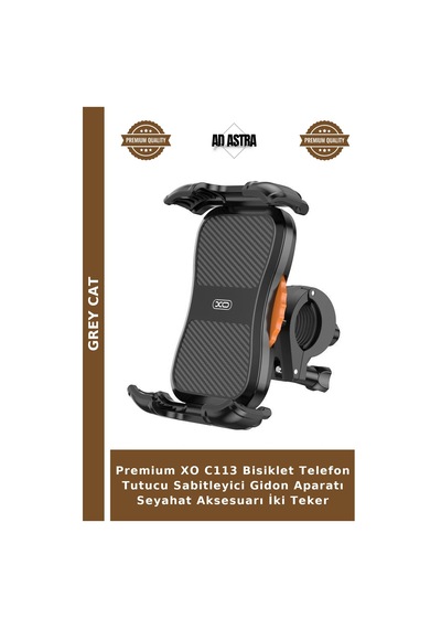 Premium Xo C113 Bisiklet Telefon Tutucu Sabitleyici Gidon Aparatı Seyahat Aksesuarı İki Teker Belirtilmemiş