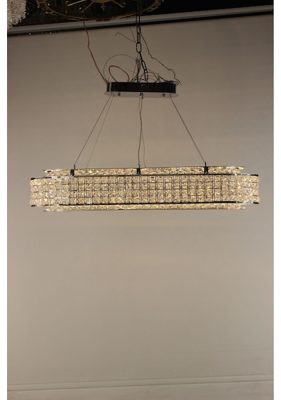 Kristal Taşlı Masaüstü Led Avize 3 Renk Işıklı Modern Aydınlatma Gümüş