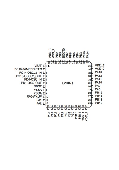 Stm32f103c8t6 Microcontroller Lqfp48 Arm Cortex-m3 32-bit Mcu 64 Kbytes Flash 72 Mhz Cpu Usb Can